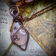Rose Quartz and Moonstone in Copper