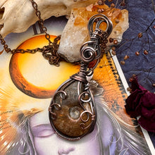 Ammolite and Carnelian in Copper (double sided)