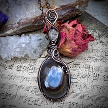 Owyhee Opal and Herkimer diamond in copper