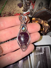 Amethyst and Labradorite in Copper