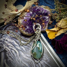 Moss Agate w/ Bead accent in Sterling Silver