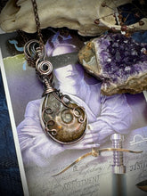 Ammolite and Carnelian in Copper (double sided)