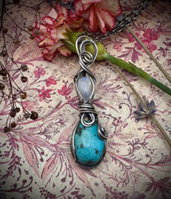 Turquoise and Moonstone in Sterling Silver