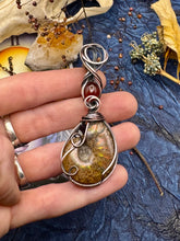 Ammolite and Carnelian in Copper (double sided)