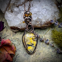 Bumblebee Jasper w/ Brown Topaz accent beads in copper