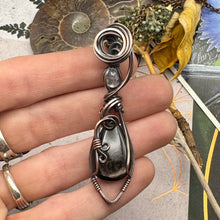 Hypersthene and Moonstone in Copper