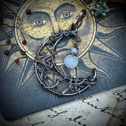 Copper Moon with Quartz and Moonstone