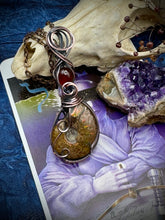 Ammolite and Carnelian in Copper (double sided)