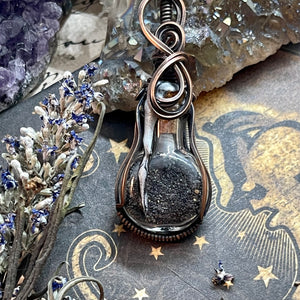 Obsidian Sand from Iceland in Copper