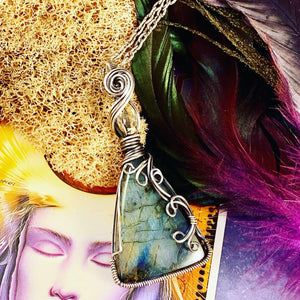 Blue Labradorite and Citrine in Sterling
