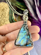 Blue Labradorite and Citrine in Sterling